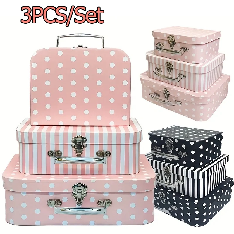 3個セット ヴィンテージ風 段ボールギフトボックス - 水玉 - Travel.Accessories News のレビューと価格