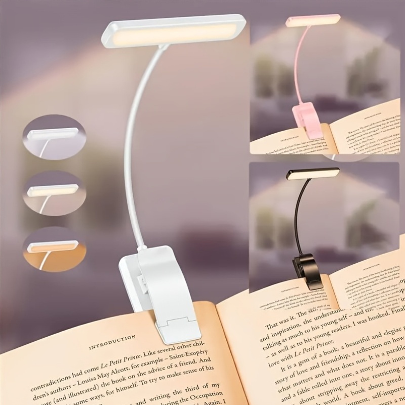 ポータブルクリップ式ブックライト、3色温度テーブルライト、U - Book Light Flexible のレビューと価格