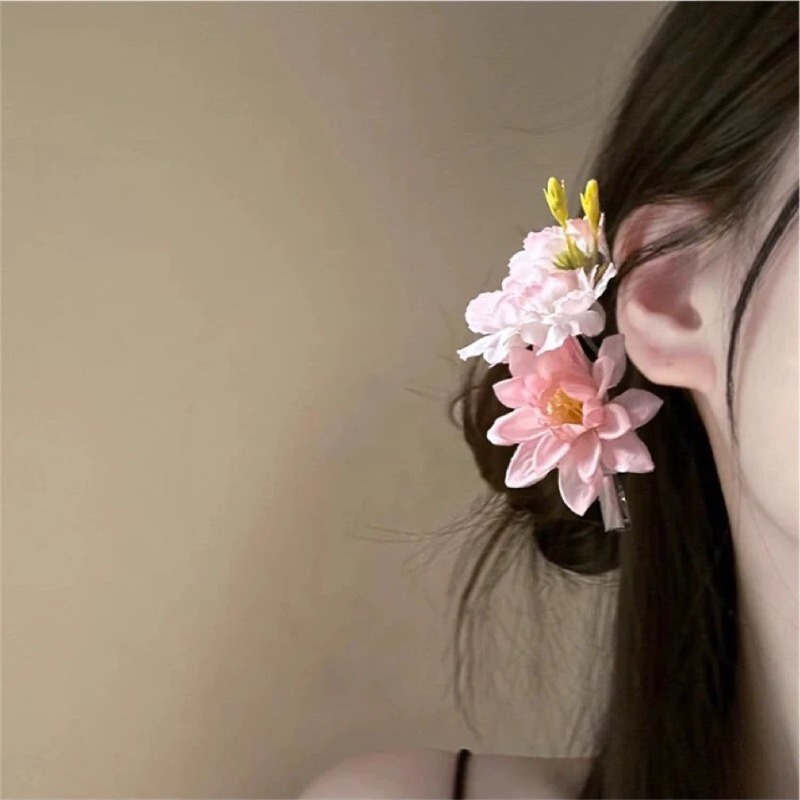 ピンクブルーフラワーヘアクリップ新しい中国風お団子ヘアピンア - Travel Accessories Bunnings のレビューと価格