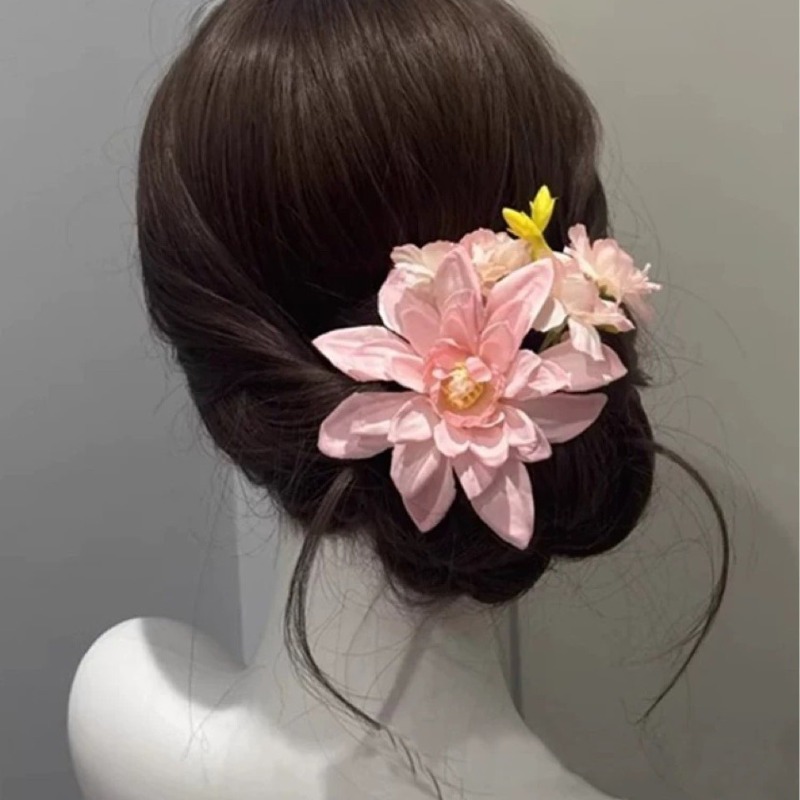 ピンクブルーフラワーヘアクリップ新しい中国風お団子ヘアピンア - Travel Accessories Bunnings のレビューと価格