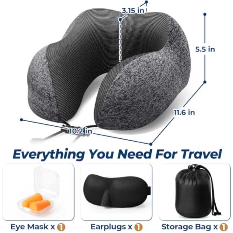 旅行用枕、飛行機用睡眠枕、ネックピロー、メモリーフォームネッ - Earplug Set Foam のレビューと価格