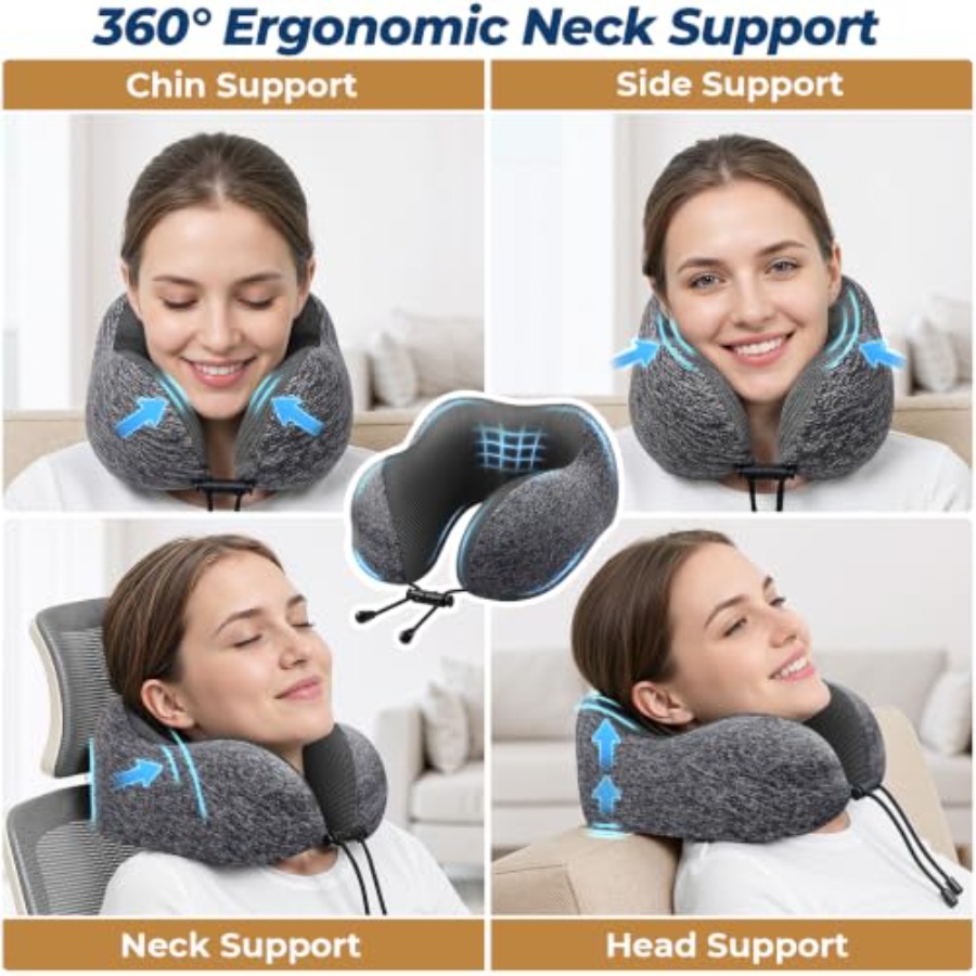 旅行用枕、飛行機用睡眠枕、ネックピロー、メモリーフォームネッ - Earplug Set Foam のレビューと価格