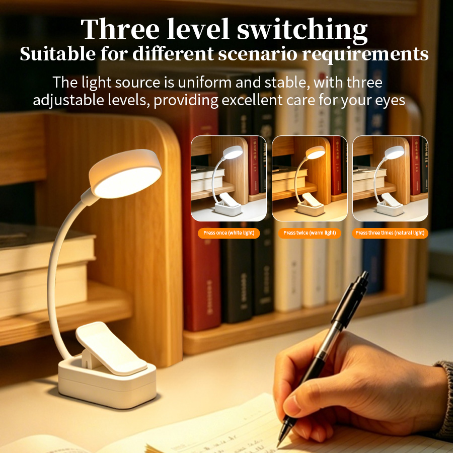 LED デスクランプ充電式クリップオンブックライト目の保護ポ - Book Light Flexible のレビューと価格