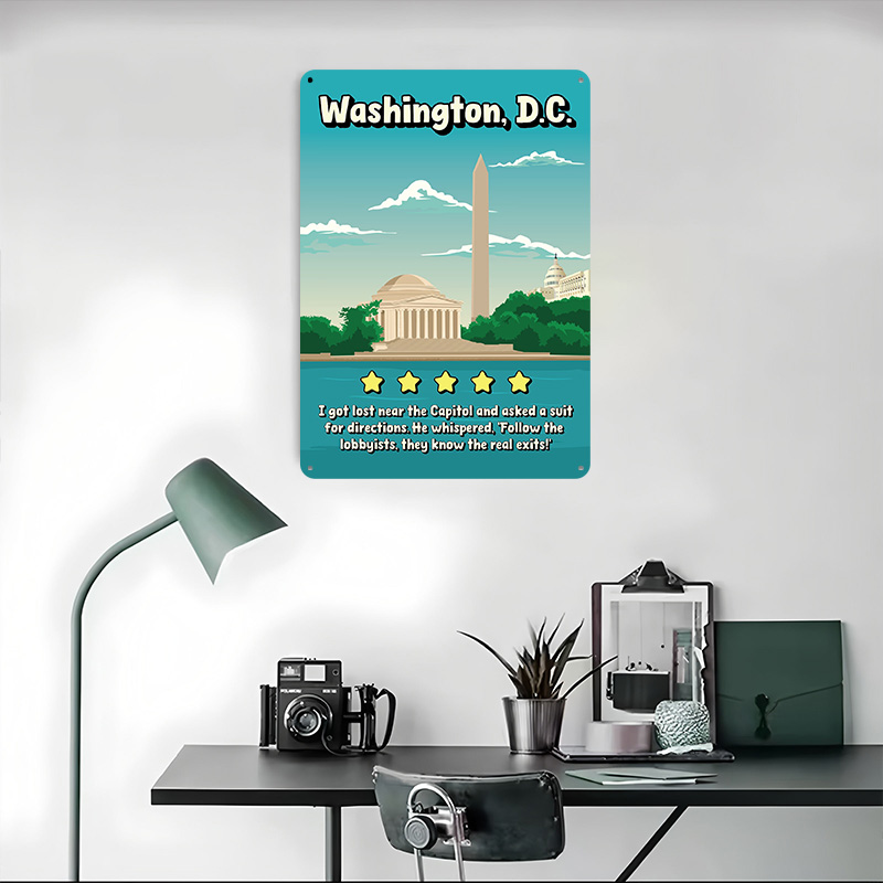 ワシントンD.C. 面白いレビュー旅行用ブリキポスターカスタ - Travel Accessories Reviews のレビューと価格