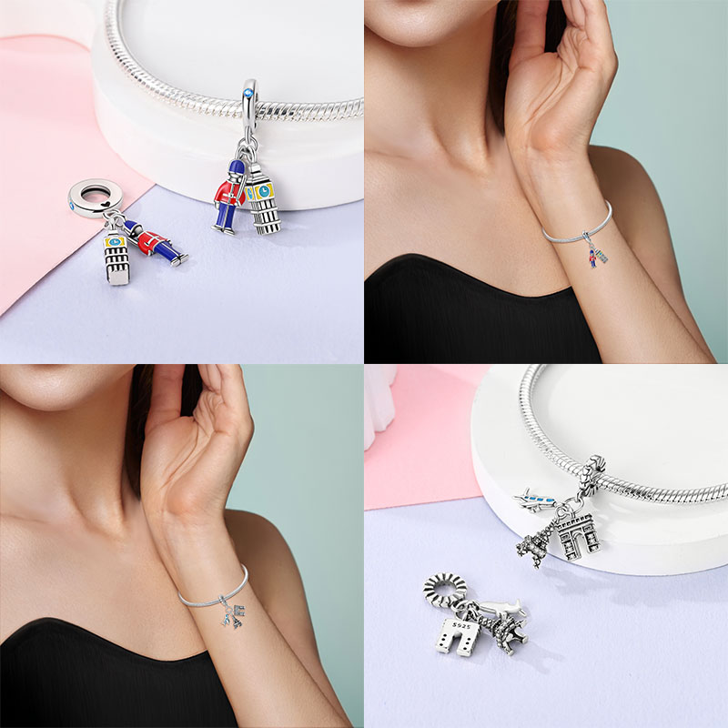 ワールドランドマークビーズオリジナル 925 スターリングシ - Travel Accessories Gifts For Women のレビューと価格