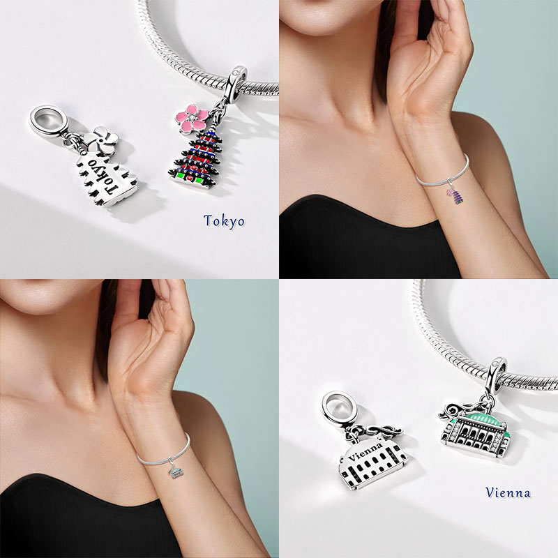 ワールドランドマークビーズオリジナル 925 スターリングシ - Travel Accessories Gifts For Women のレビューと価格