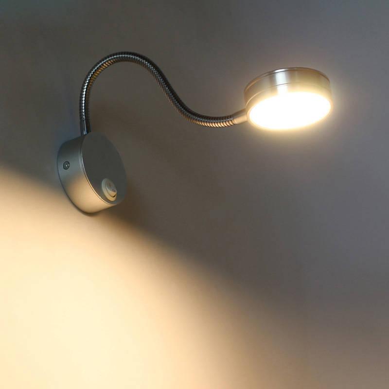 グースネック読書壁ランプ LED 3 ワットスイッチ付き柔軟 - Book Light Flexible のレビューと価格