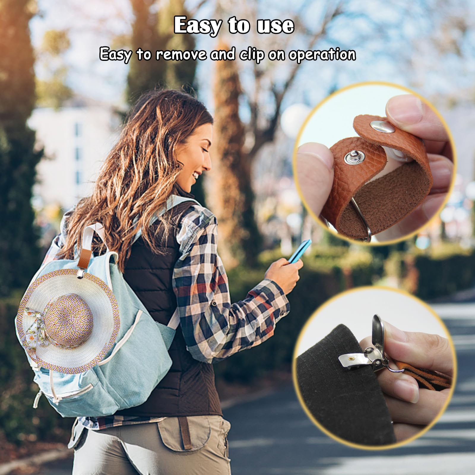PUレザー製ハットクリップ、旅行用バッグ、ハンドバッグ、バッ - Travel Accessories Bag For Women のレビューと価格
