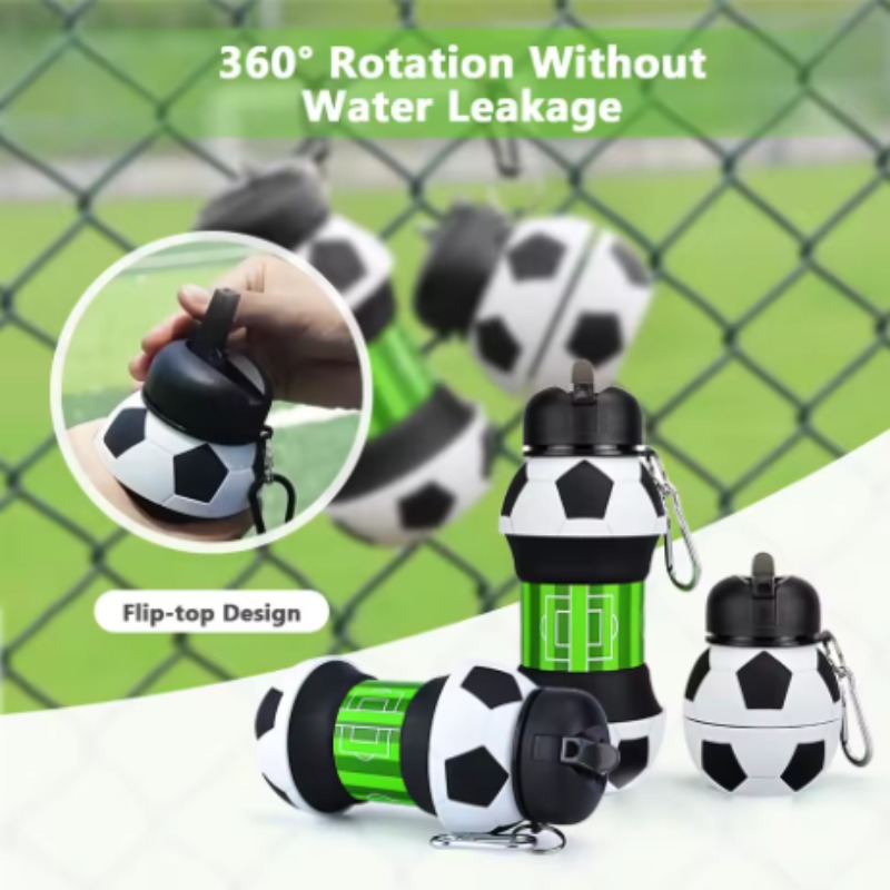 サッカーシリコン折りたたみカップ落下防止ポータブル折りたたみ - Water Bottle Collapsible のレビューと価格