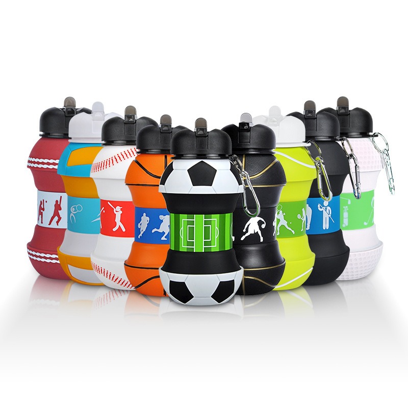 サッカーシリコン折りたたみカップ落下防止ポータブル折りたたみ - Water Bottle Collapsible のレビューと価格