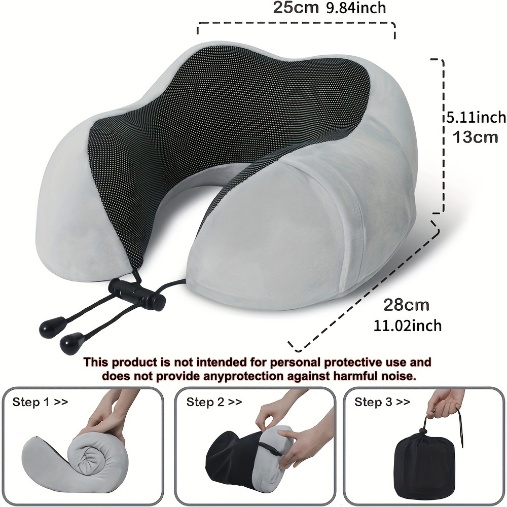 旅行用枕、飛行機睡眠用旅行枕、メモリーフォームネックピローセ - Earplug Set Foam のレビューと価格